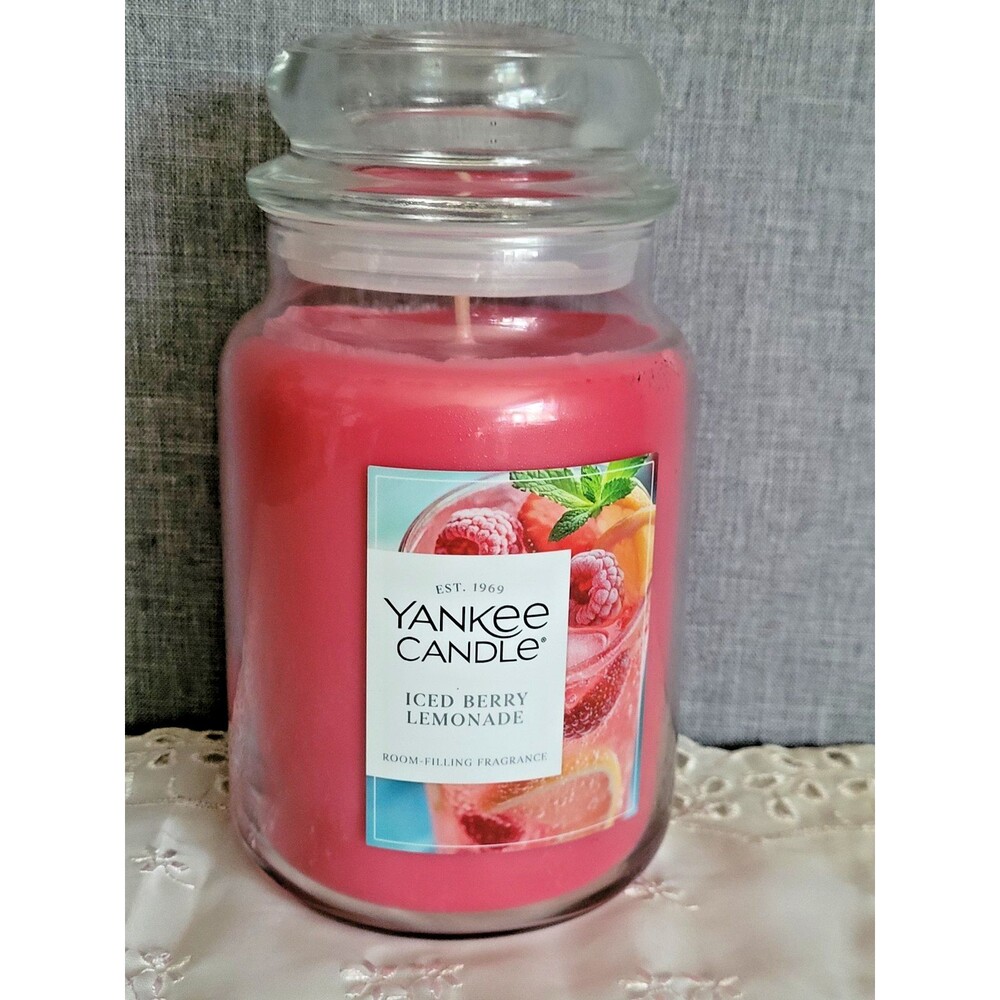 Yankee Candle Scented Iced Berry Lemonade Large 22oz 1 Wick Unused